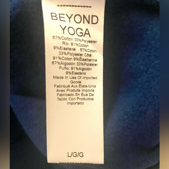 Beyond Yoga Luxe Fleece Uplift Cropped Pullover Sweatshirt Blue Gem Large NWT - Picture 10 of 11